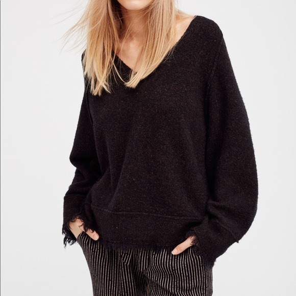 Free People Sweaters - Free People Black V Neck Sweater Free People Sweaters - Free People Black V Neck Sweater